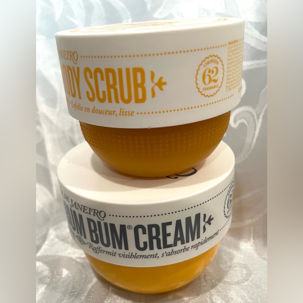 Sol de Janeiro Yellow Brazilian Bum Bum Body Scrub & Cream Duo New - Picture 2 of 5